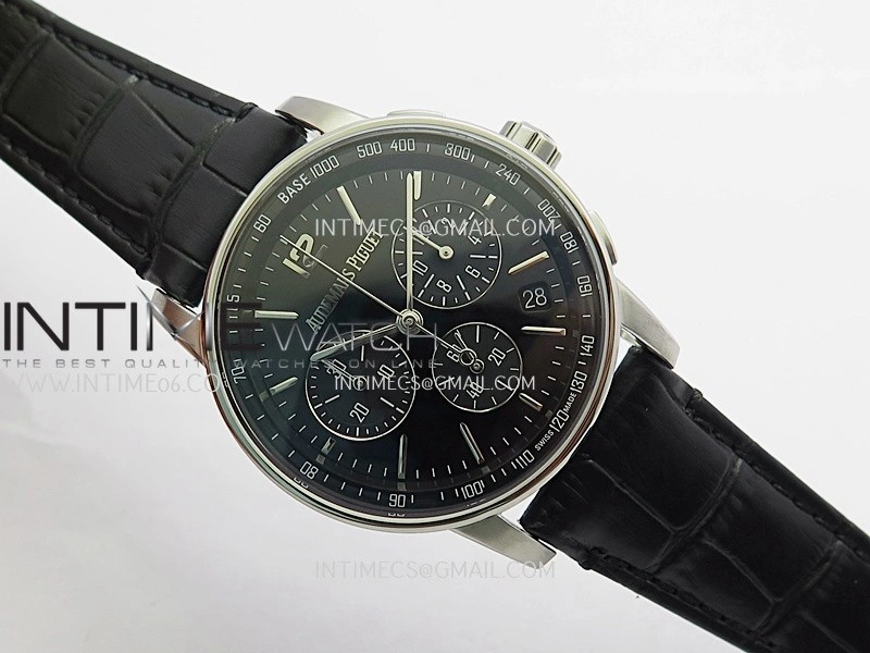 Code 11.59 Chrono 26393 SS APSF 1:1 Best Edition Black Dial On Black Leather Strap Super Clone SA4401
